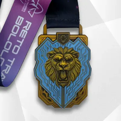 Custom medal with raised 3D relief and dimensional detail