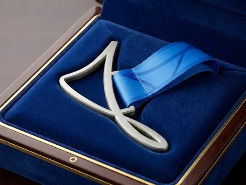 Custom fully die cut and die cast burshed medal award medal in wooden display case