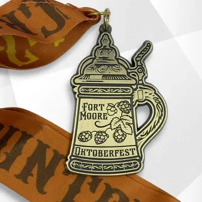 Custom die-cut medal in unique shape