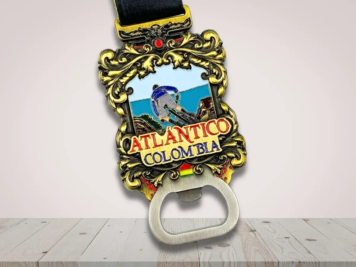 Custom race medal for 5K marathon finisher with event branding