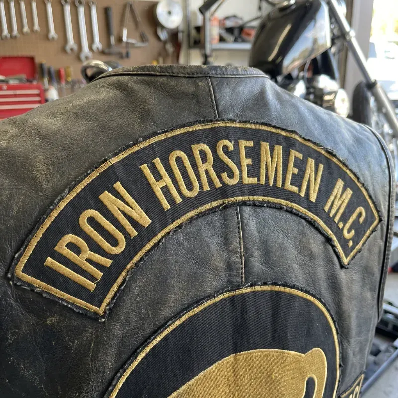 Iron Horseman Top Rocker patch on Motorcycle patch jacket