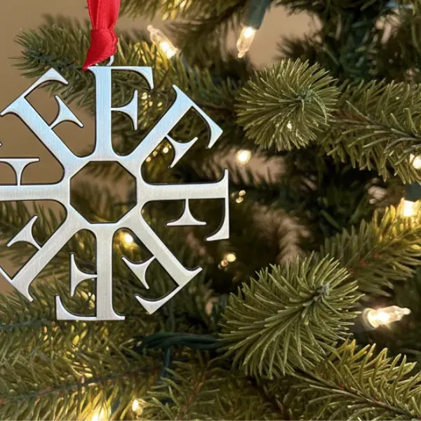 die cast personalized ornament F-shpaed ornaments