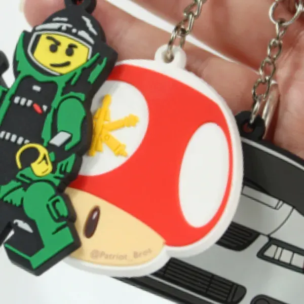 Character style rubber keychain