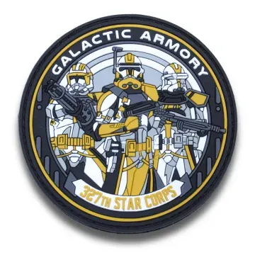 Custom airsoft morale patch with Galactic Armor 7th Star Corp tactical design