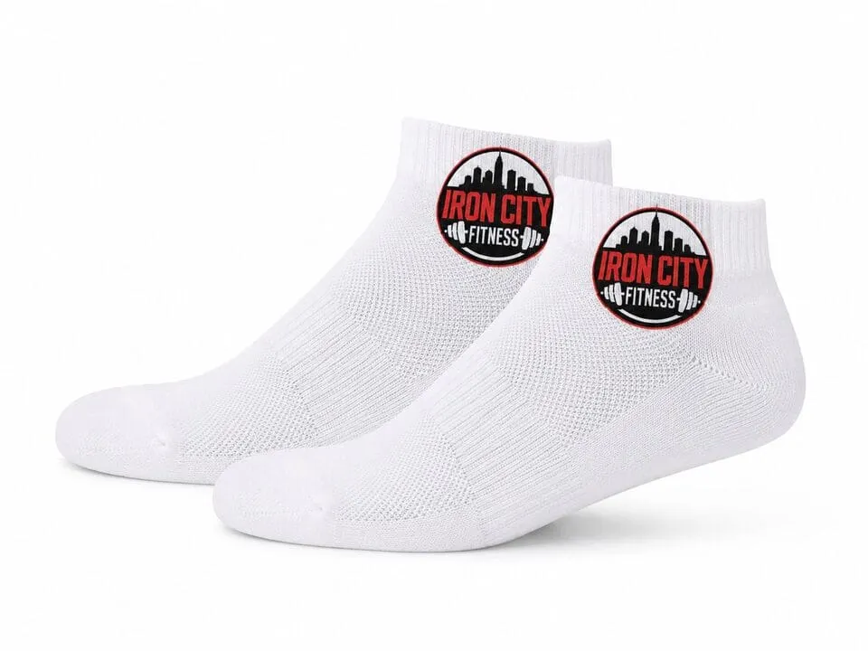 Custom ankle and no-show socks with printed logo