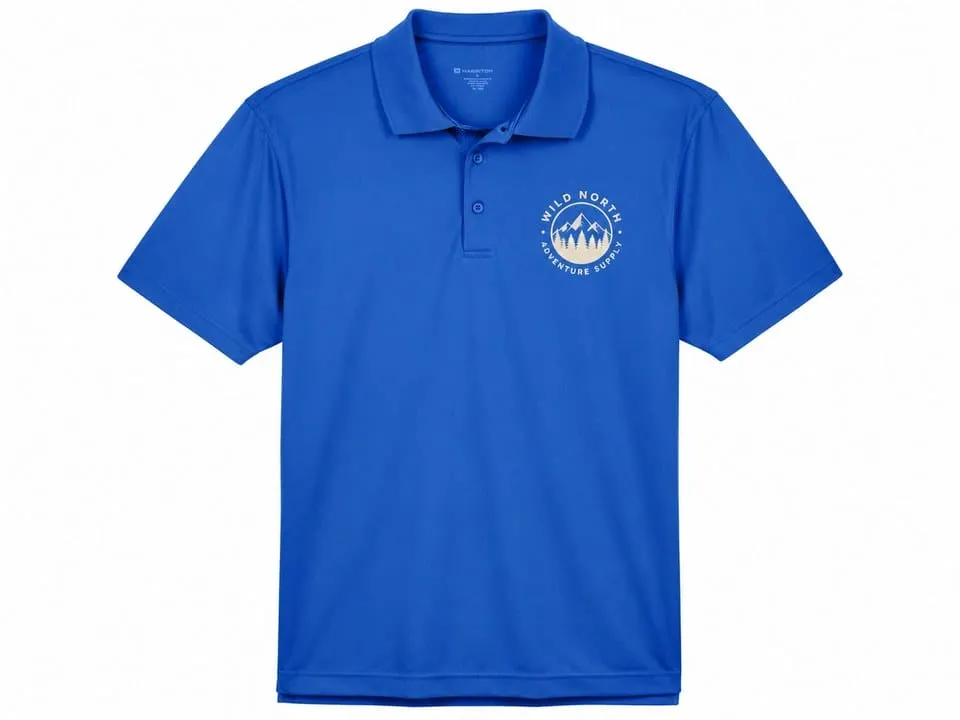 Custom embroidered polo shirt with left chest logo