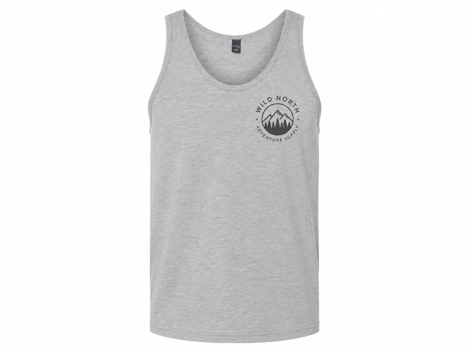 Custom printed tank top with left chest logo
