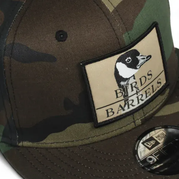 goose woven patch heat applied to hat