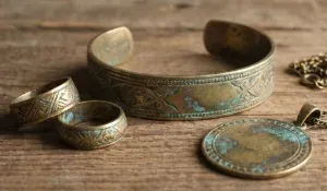 brass bracelet with patina