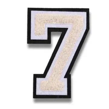 Custom chenille varsity letter patch in number seven design