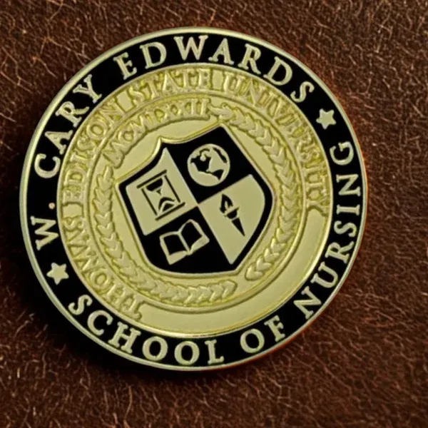 Gold style university lapel pin