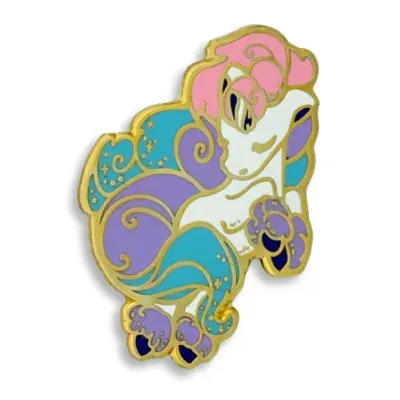 Custom hard enamel lapel pin with gold plating and pastel unicorn design