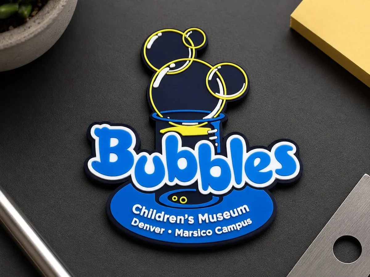 Custom die-cut PVC magnet for Bubbles Children's Museum