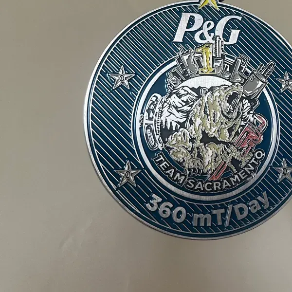 P&G custom larger sized metal ornament