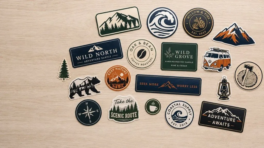 Assortment of custom stickers and die-cut vinyl decals from The Monterey Company