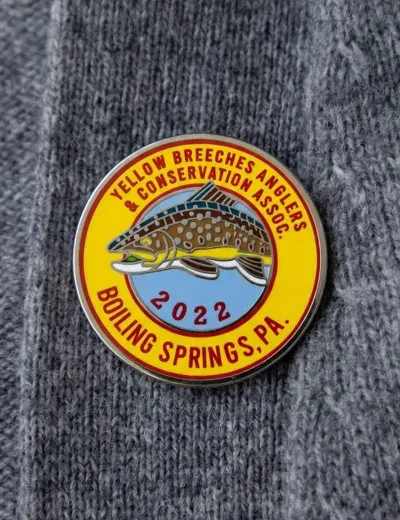 Custom hard enamel commemorative lapel pin for fishing and conservation association