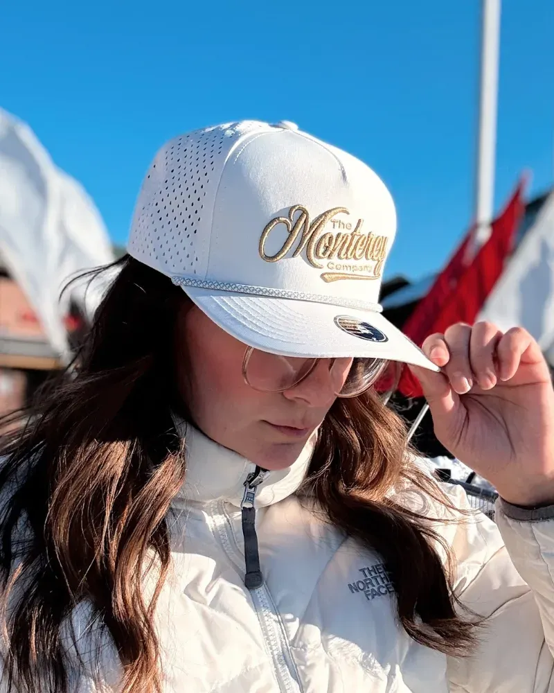 White and gold Monterey hat