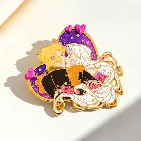 Custom 3D hard enamel pin with sculpted dimensional detail