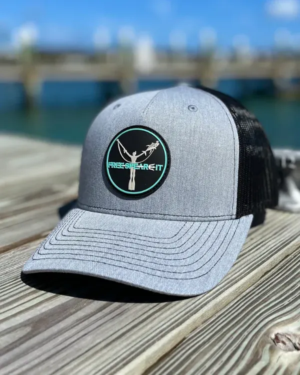 Customer wearing a custom hat with a PVC patch