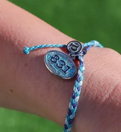 customized charm bracelet on wrist