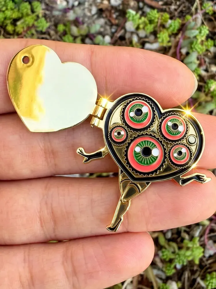 Custom flip pin with moving slider element