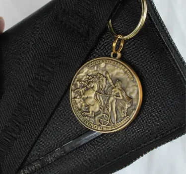 keychain bag charm in 3D on purse