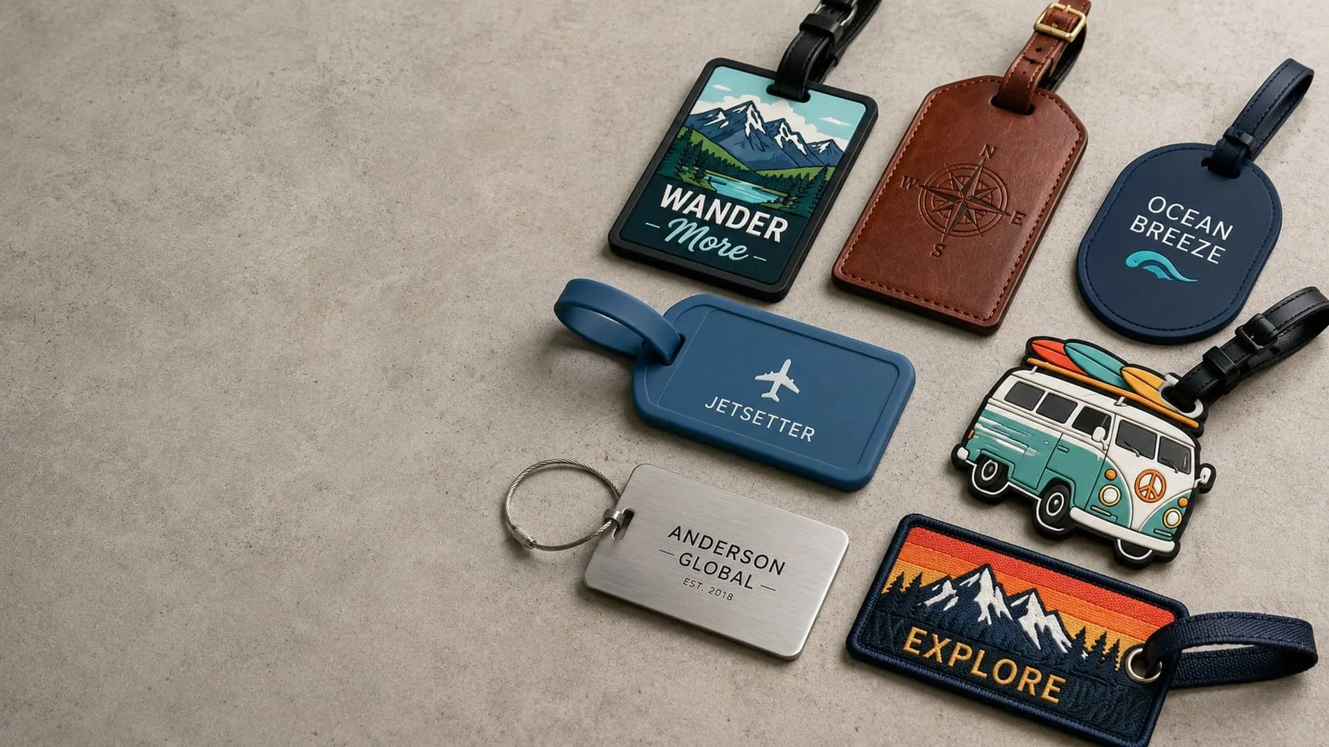 Custom luggage tags from The Monterey Company