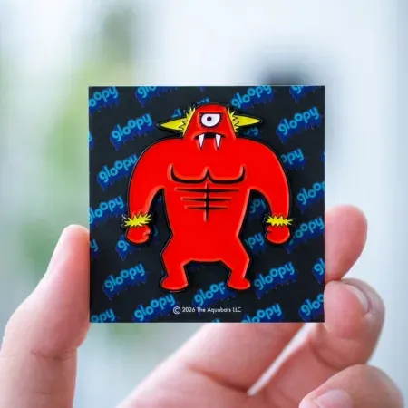 Custom monster character enamel pin with retail packaging
