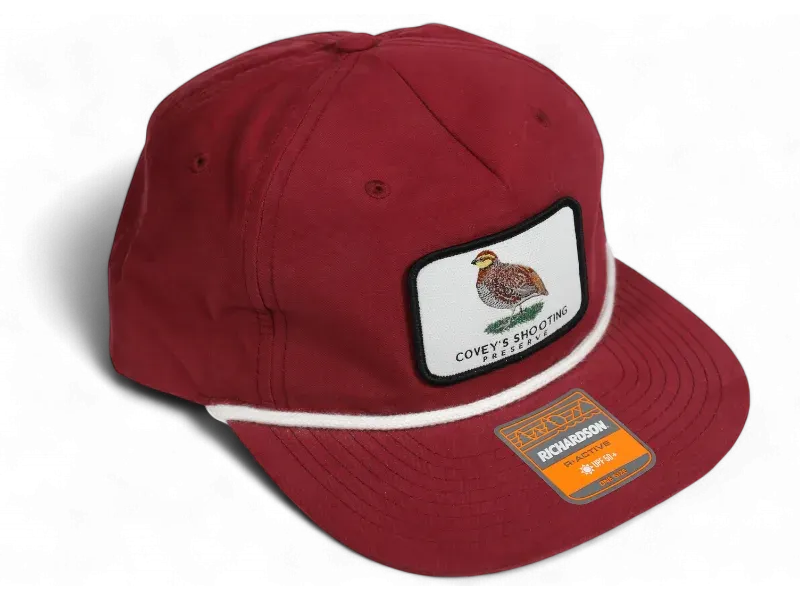 Custom woven patch on a Richardson rope hat