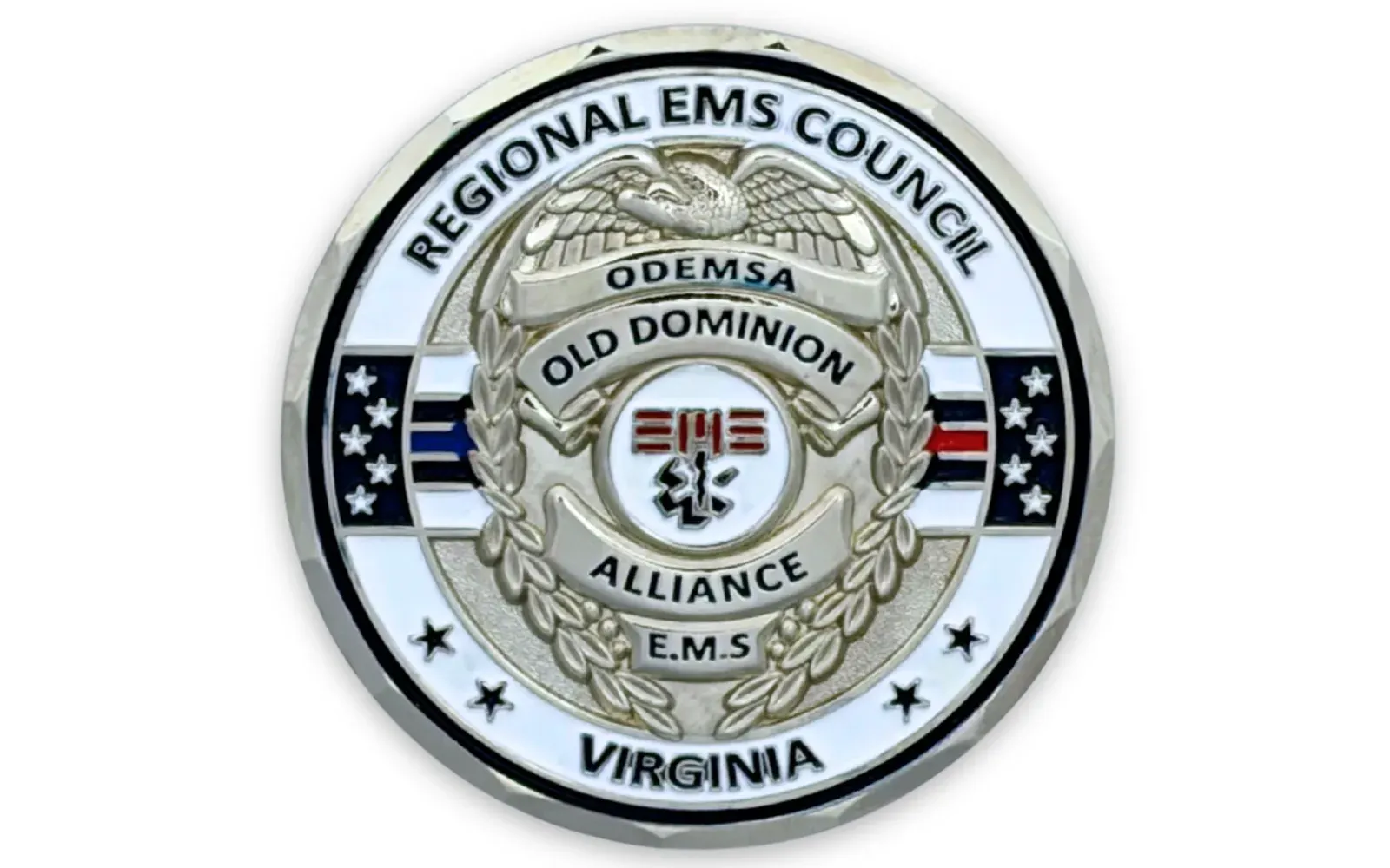 The same artwork as a finished, struck-and-plated coin
