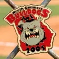 bulldogs red and white trading pin