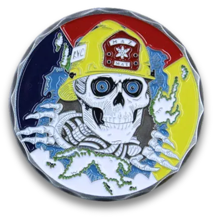 skull firefighter coin no back