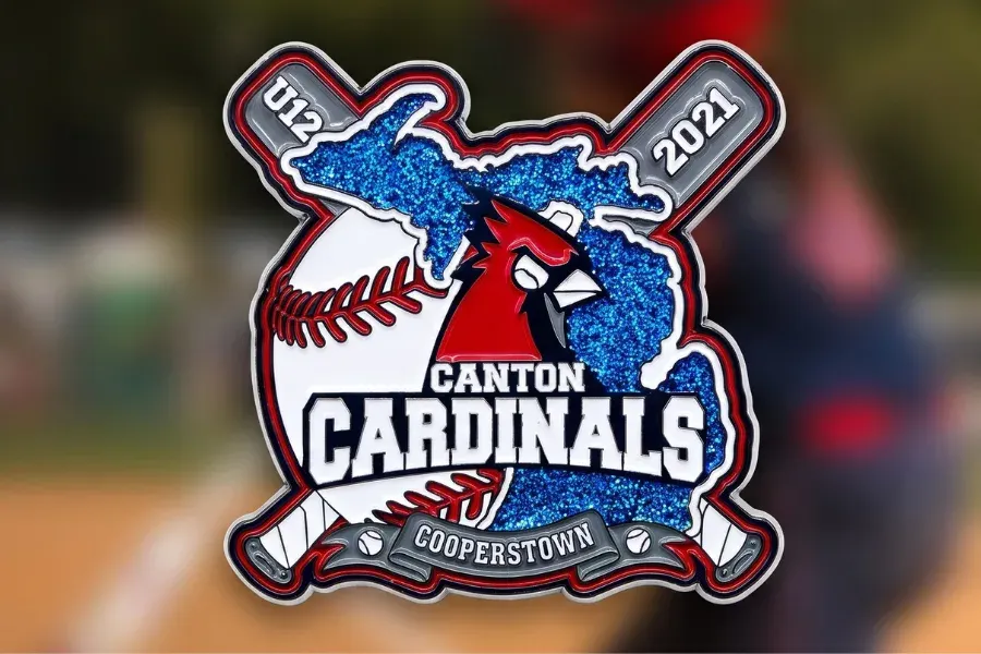 Cooperstown trading pin for Cardinal Wisconsin team