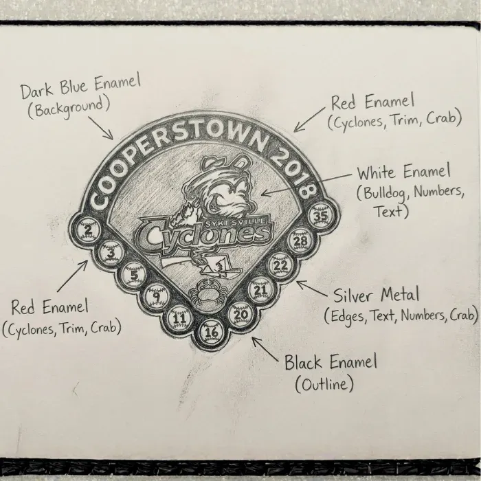 drawing of trading pin no color