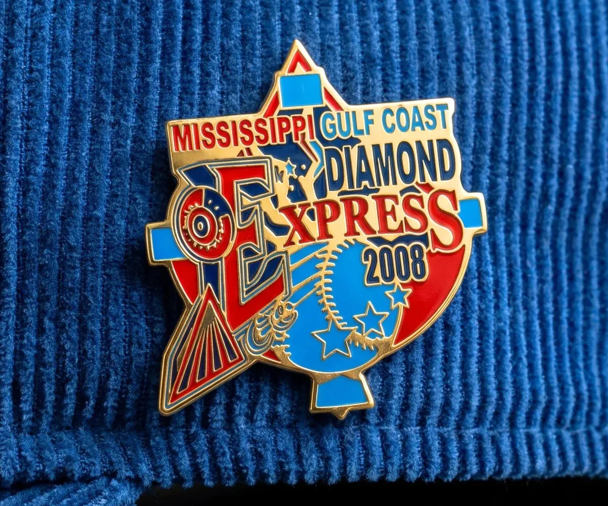 Custom Mississippi Express baseball trading pins