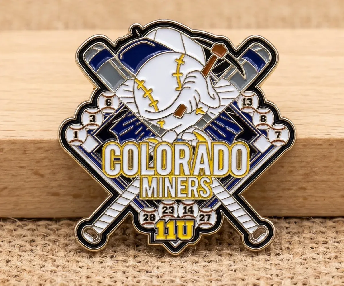 Custom Colorado Miners all-star baseball trading pins