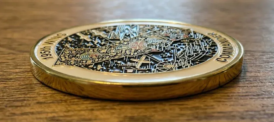 side view of coin