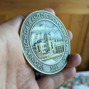 Bronze portrait challenge coin with 3D sculpted relief