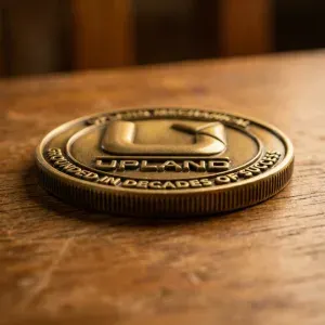 Custom challenge coin used as a poker card protector