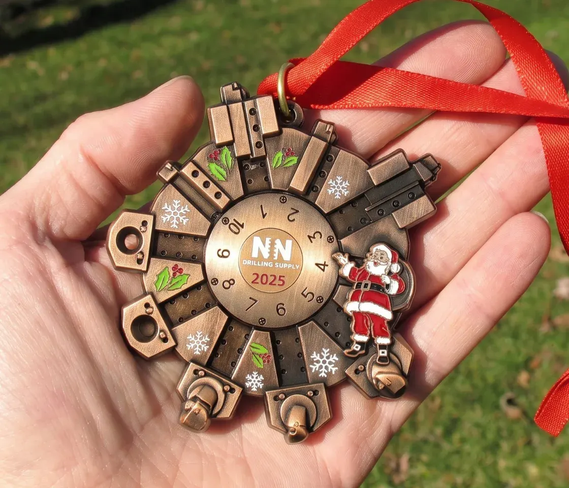 Custom 3d antique copper santa ornament