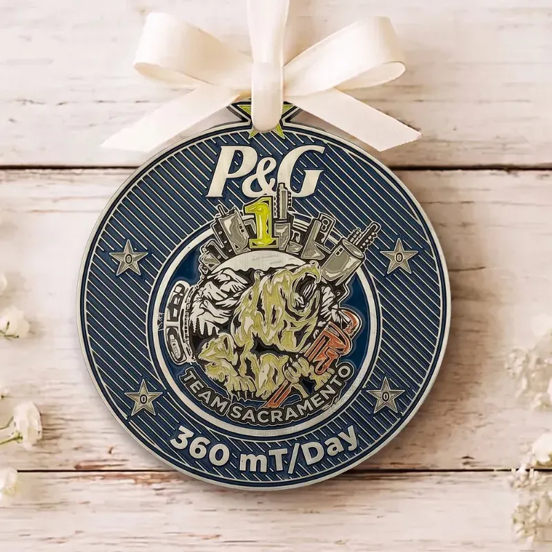 Metal P&G soft enamel ornament