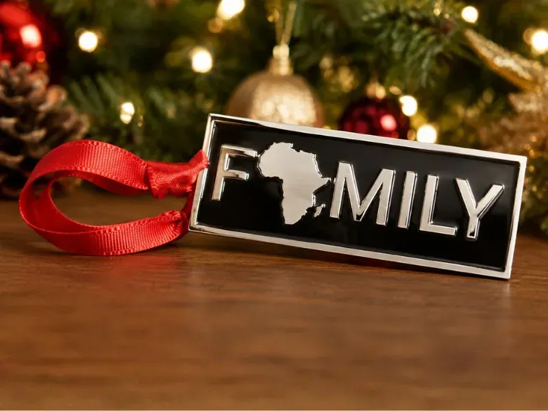 Nickel plated custom ornament Family