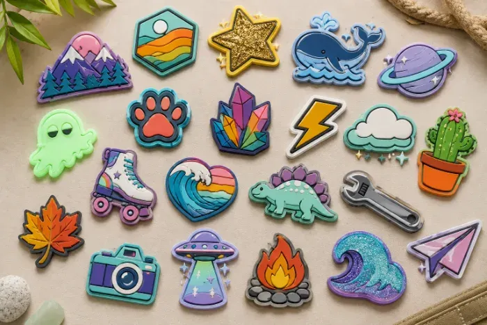 Custom PVC patches in unique shapes with specialty finishes