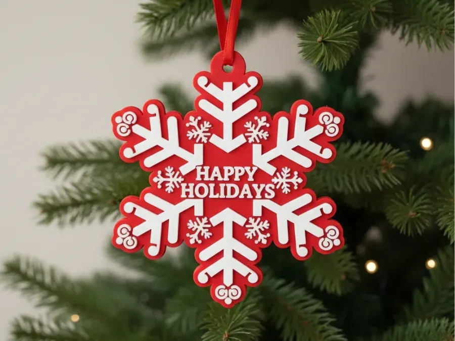 Custom PVC rubber snowflake ornament