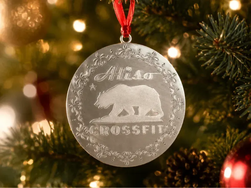 stainless steel Crossfit bear ornament