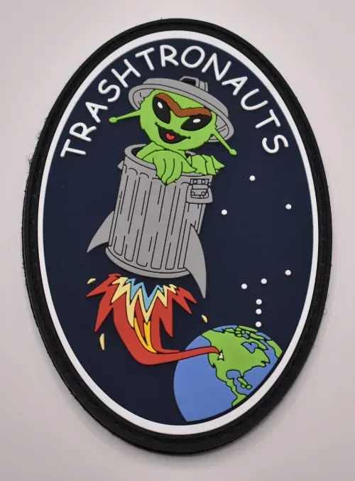 Oval shaped custom PVC patch space theme