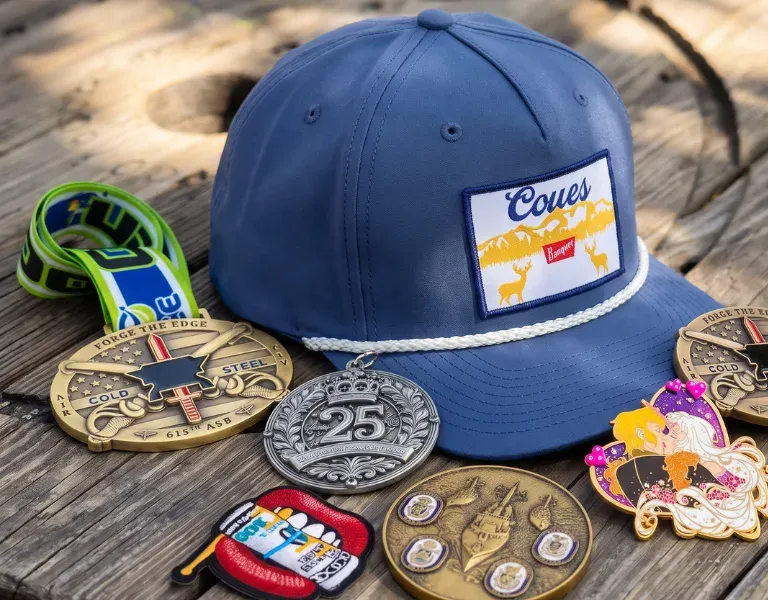 Custom challenge coins, patches, hats, and medals from The Monterey Company