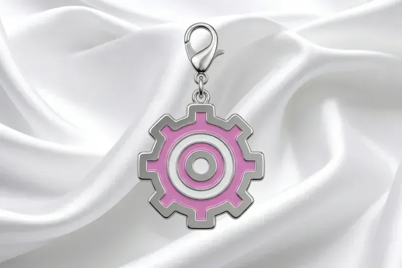 Gear charm with lobster clasp