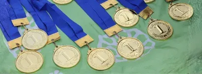 rows of medals